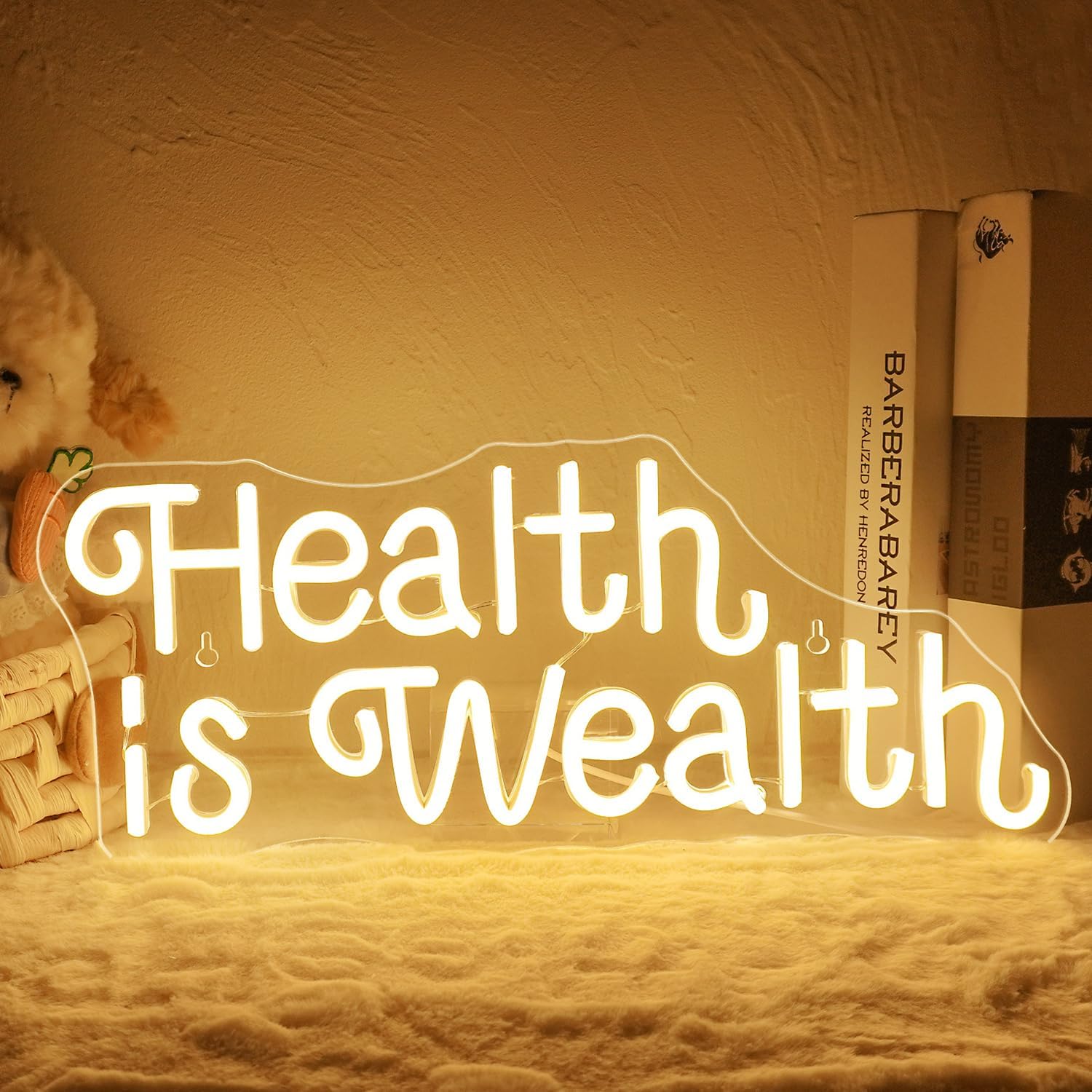 Health Wellness Yoga - Letrero de Neón 'La Salud es